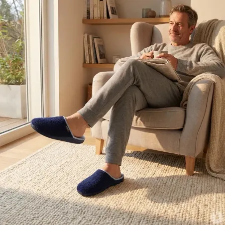 Chaussons mules homme Weponge - Bleu marine