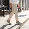 Baskets à scratch Doka en cuir beige pour femme - Ayoka