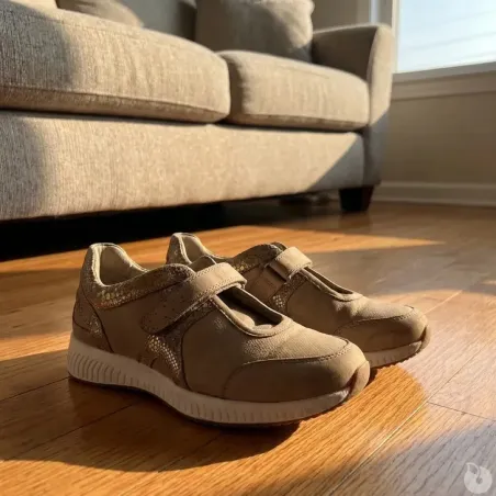 Baskets à scratch Doka en cuir beige pour femme - Ayoka