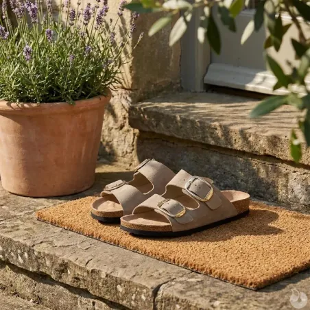Sandales Femme Taupe en Synthétique - Modèle Confort Bas