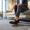 Ballerines compensées noires pour femme en synthétique - Style élégant et confortable
