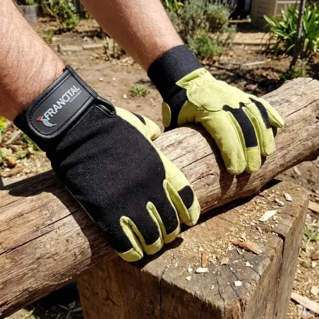 Gants de bûcheron en cuir de chèvre - Protection mécanique - Homme