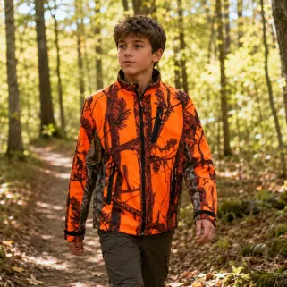 Blouson enfant Softshell Ghostcamo 3 poches polyester 6 à 16 ans