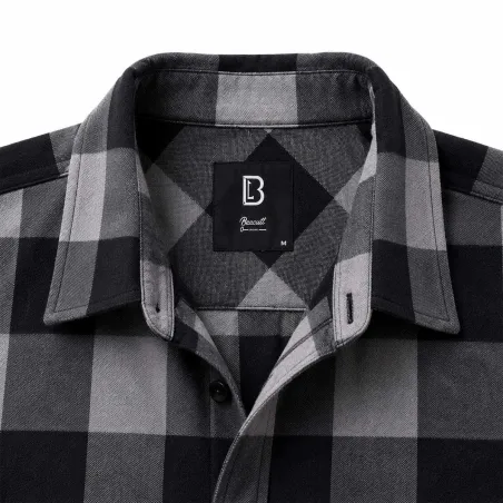 Chemise à carreaux Brandit® - Manches longues - Noir et Gris