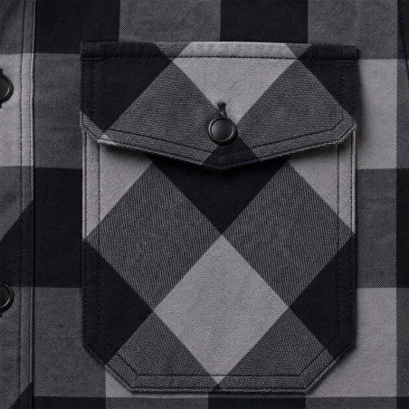 Chemise à carreaux Brandit® - Manches longues - Noir et Gris