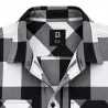 Chemise Homme à Carreaux Brandit® - Blanche et Noire - Manches Longues en Flanelle 100% Coton
