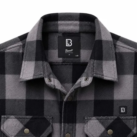 Chemise Polaire Homme Jeff Brandit® - Gris et Noir - Manches Longues
