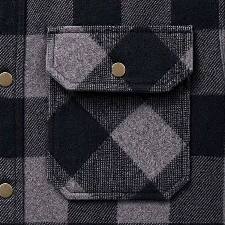 Chemise Polaire Homme Jeff Brandit® - Gris et Noir - Manches Longues