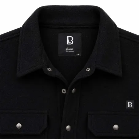 Chemise polaire homme Jeff Brandit® - Manches longues - Noir