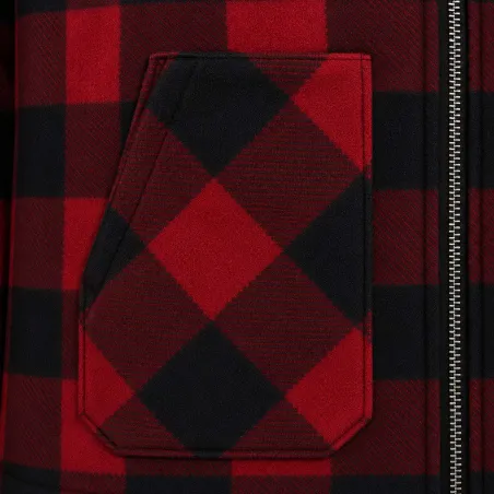 Chemise polaire matelassée homme LMA® - Rouge - Manches longues - Col chemise