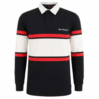 Polo FAST manches longues col classique coton bleu marine M à 3XL