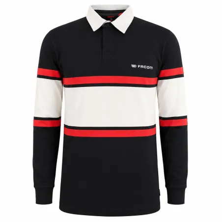 Polo FAST manches longues col classique coton bleu marine M à 3XL