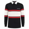Polo FAST manches longues col classique coton bleu marine M à 3XL