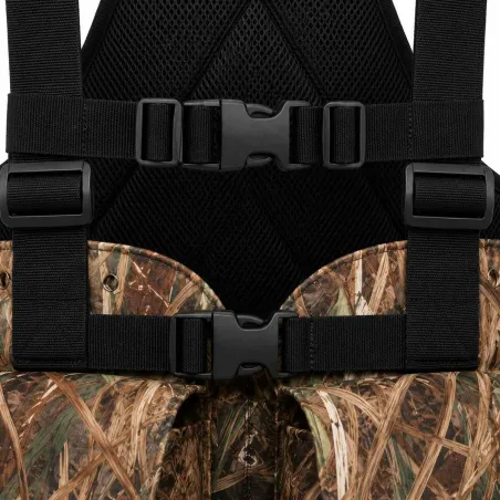 Gilet harnais de chasse adaptable multi poches camo roseaux