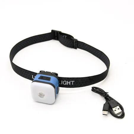 Lampe torche frontale cube 400 lumens, 3 modes d'éclairage