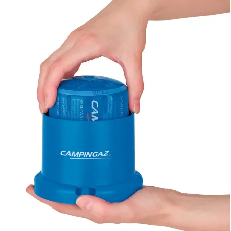 Lampe à gaz Lumogaz autonomie 5h verre bleu Ø 12 cm x H 26 cm