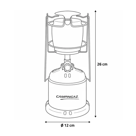 Lampe à gaz Lumogaz autonomie 5h verre bleu Ø 12 cm x H 26 cm