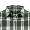 Chemise long pan à carreaux boutons coton flanelle vert M à 5XL