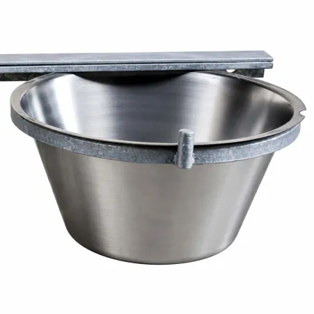 Mangeoire professionnelle double pour chenil acier galvanisé 2 X 2,5L