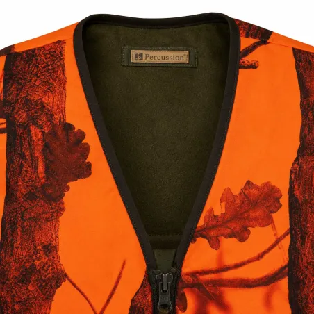 Gilet réversible Savane polyester coton kaki orange M à 4XL