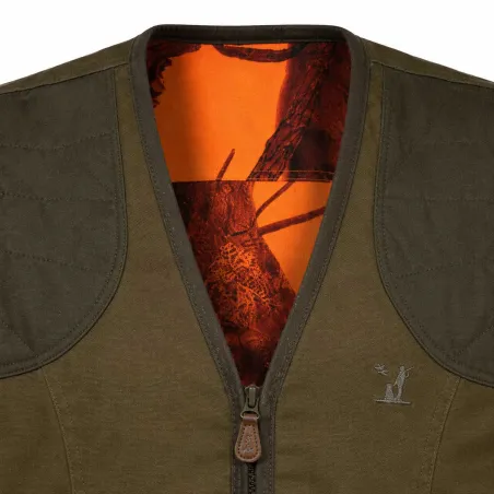 Gilet réversible Savane polyester coton kaki orange M à 4XL