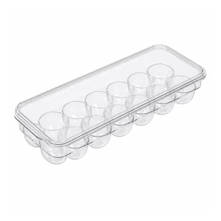 Boîte à œufs plastique transparente 14 places avec couvercle