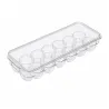 Boîte à œufs plastique transparente 14 places avec couvercle