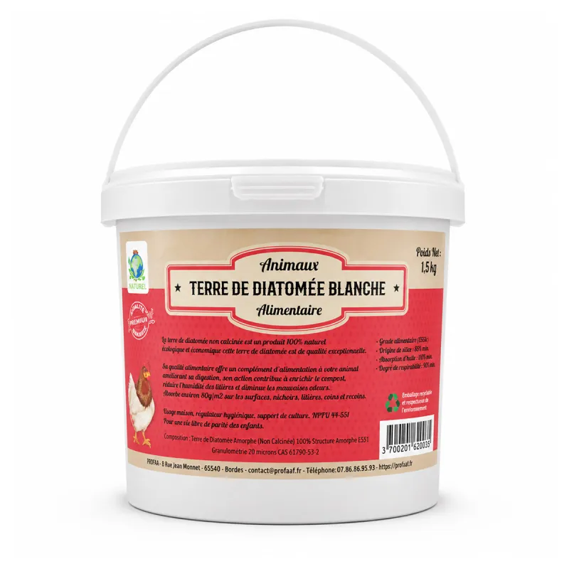 Terre de diatomée blanche qualité alimentaire 5 kg