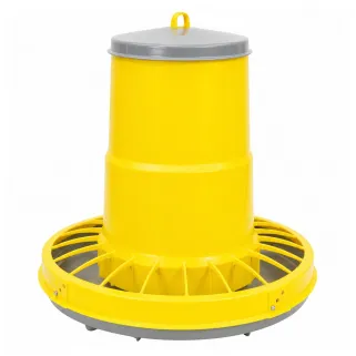 Mangeoire trémie cylindrique volailles plastique jaune 17kg