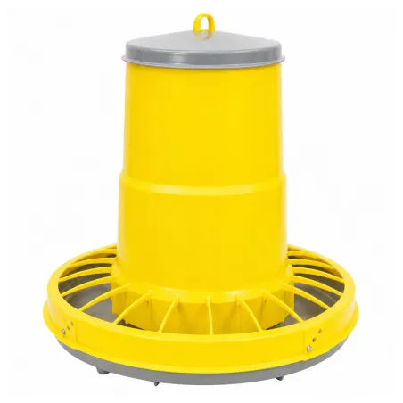 Mangeoire trémie cylindrique volailles plastique jaune 17kg