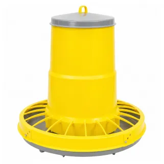 Mangeoire trémie plastique volaille cylindrique jaune 10 kg