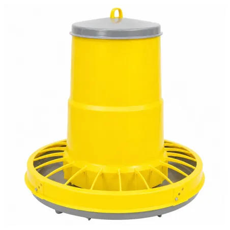 Mangeoire trémie plastique volaille cylindrique jaune 10 kg