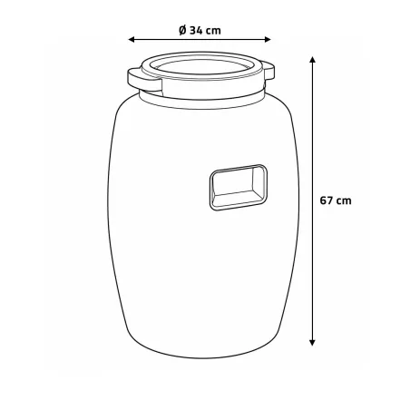 Bidon agrainage ou réserve d'eau 60 litres, diamètre 34cm hauteur 67cm