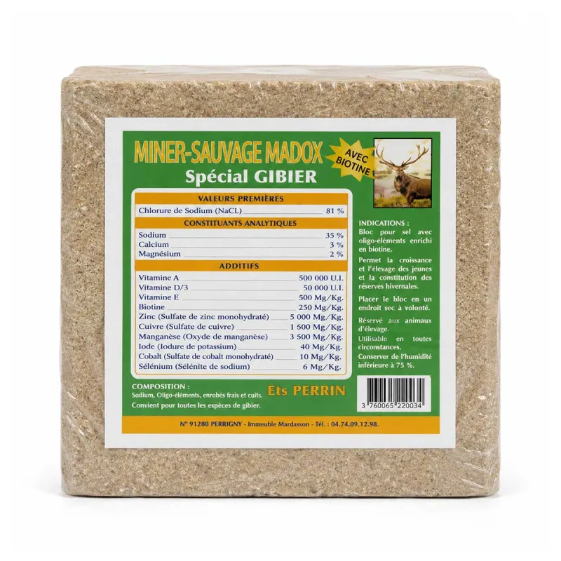 Bloc de Sel enrichi en minéraux pour Grand gibier 10kg