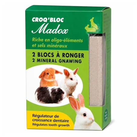 Lot de 2 Croq'bloc Bloc à ronger lapins et rongeurs 200 g- PERRIN MADOX
