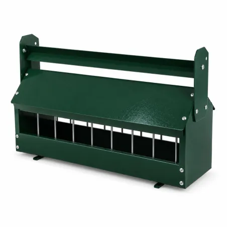Mangeoire galva avec rouleau thermolaqué vert