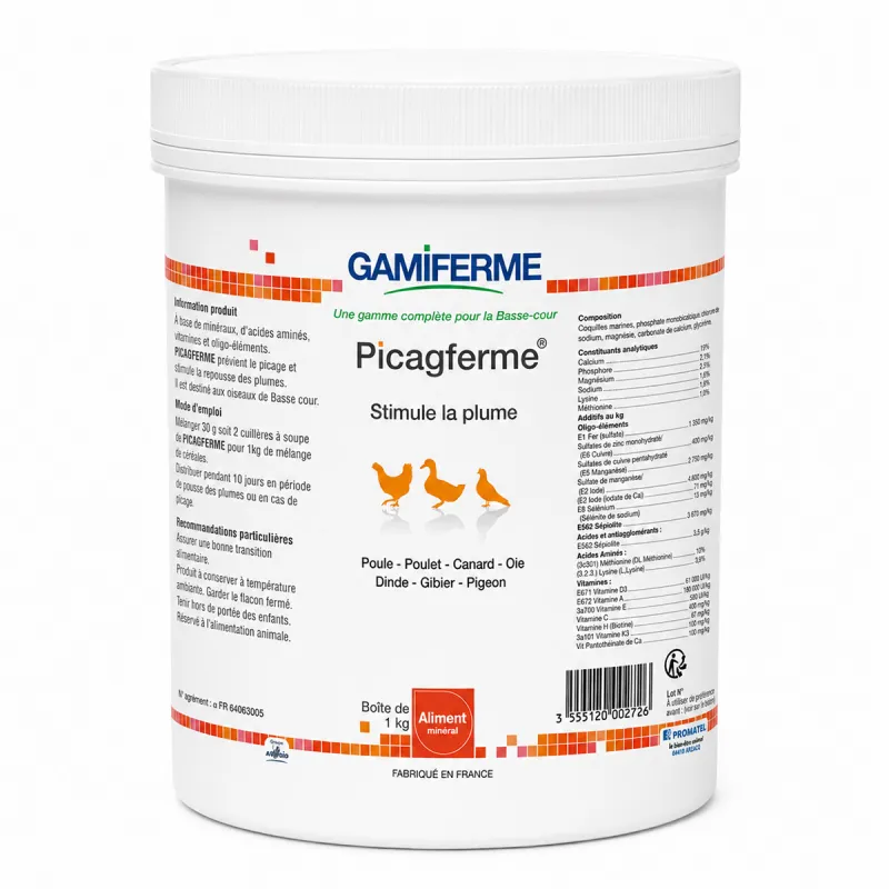 Picagferme, aliment minéral volaille 1kg - GAMIFERME