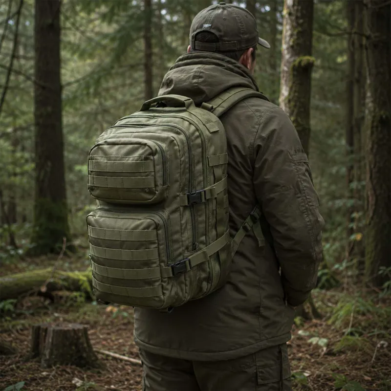Sac à dos Assault 4 compartiments kaki 36L 50 x 30 x 27cm