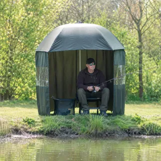 Ombrelle + auvent de pêche Diamètre 2m Hauteur 2m