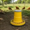 Mangeoire trémie plastique volaille cylindrique jaune 10 kg
