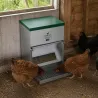Mangeoire Trémie Anti-Nuisible Rooster 10kg - Acier Galvanisé Gris/Vert