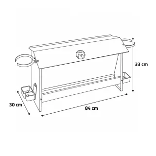 Mangeoire volailles 10kg avec 2 portes bouteilles - Tôle galvanisée - NOVITAL