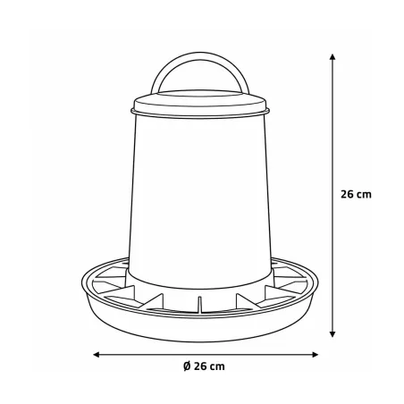 Mangeoire plastique avec poignée 3 kg pour volailles - Rouge et blanc