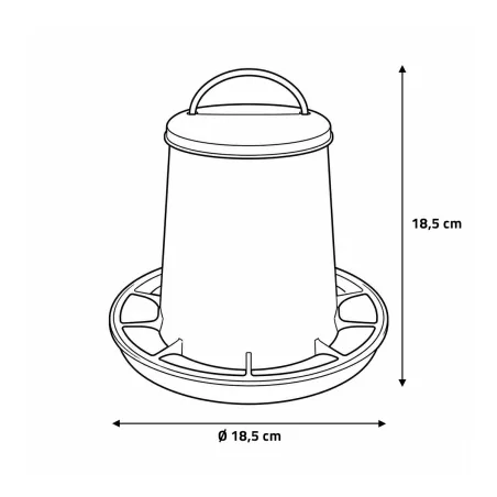 Mangeoire plastique avec poignée 1,5 kg pour volailles et pigeons