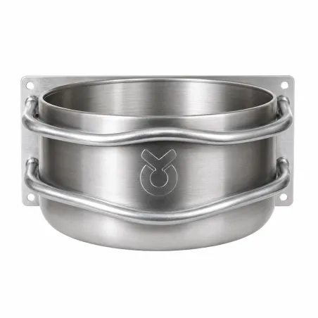 Mangeoire ronde grand animaux en acier inoxydable