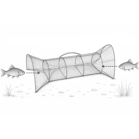 Nasse 2 entrées grand modèle 140 cm maille 25 mm