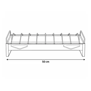 Mangeoire métal poussins 50 cm à barrettes avec couvercle