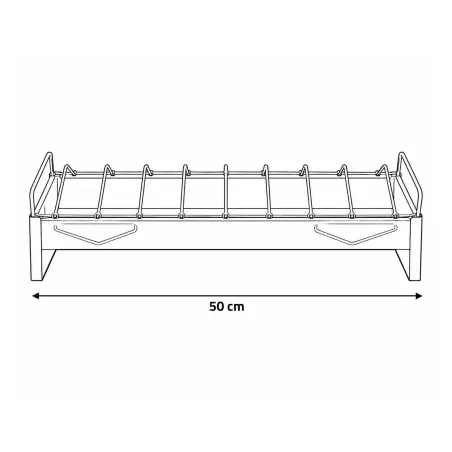 Mangeoire métal poussins 50 cm à barrettes avec couvercle