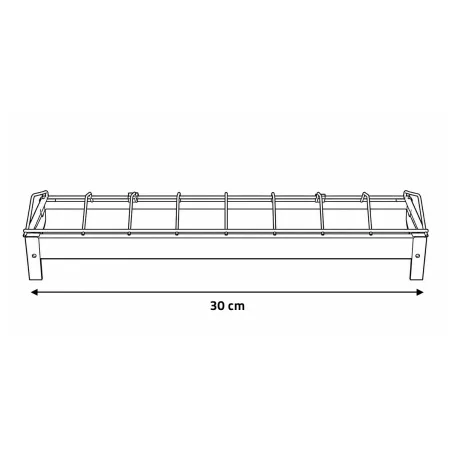 Mangeoire linéaire poussins métal galvanisé à trous 30 cm