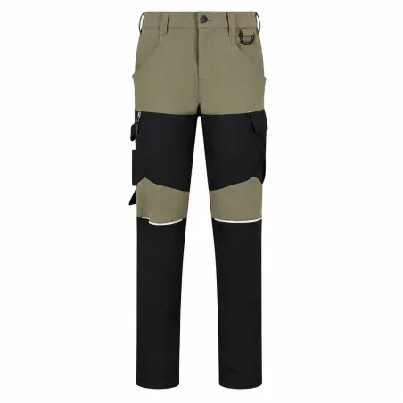 Pack 2 Pantalons Travail Oak Kaki/Noir Extensible 4 Sens 